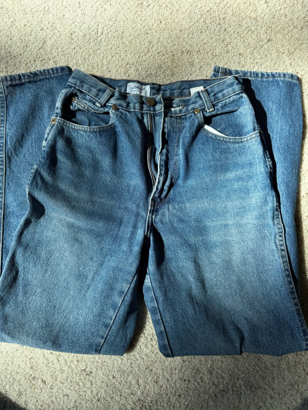 Chic woman’s vintage jeans